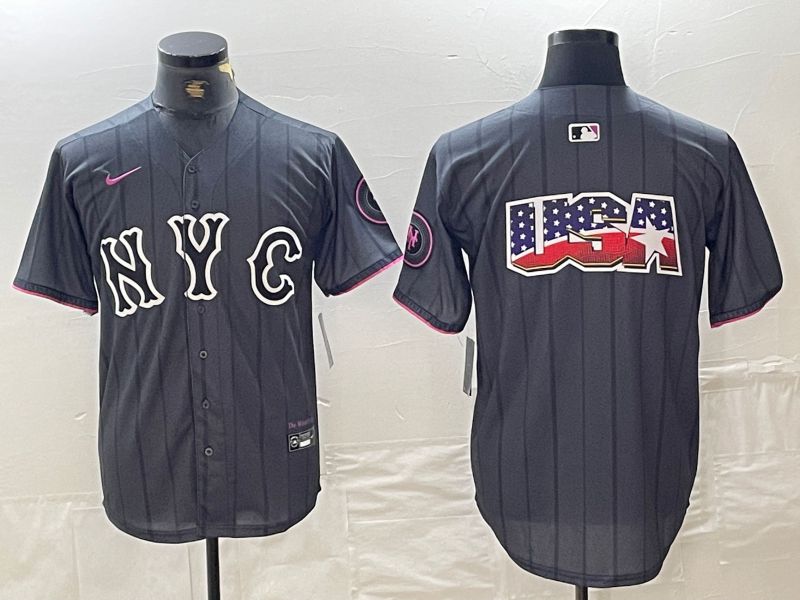 Men New York Mets Blank Black City Edition 2024 Nike MLB Jersey style 4->new york mets->MLB Jersey